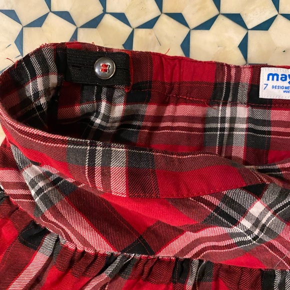 Mayoral Red Pleated Flared Skirt size 7 - Picture 5 of 6